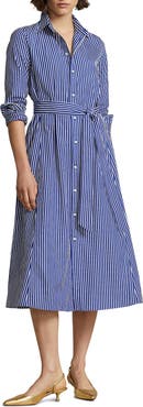 Polo Ralph Lauren Ashton Long Sleeve Tie Waist Shirtdress
