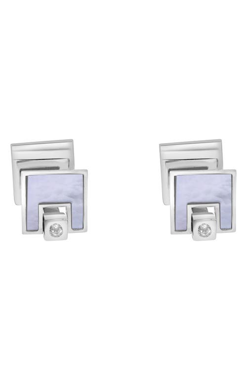 Effy Sterling Silver White Topaz Cufflinks In Silver
