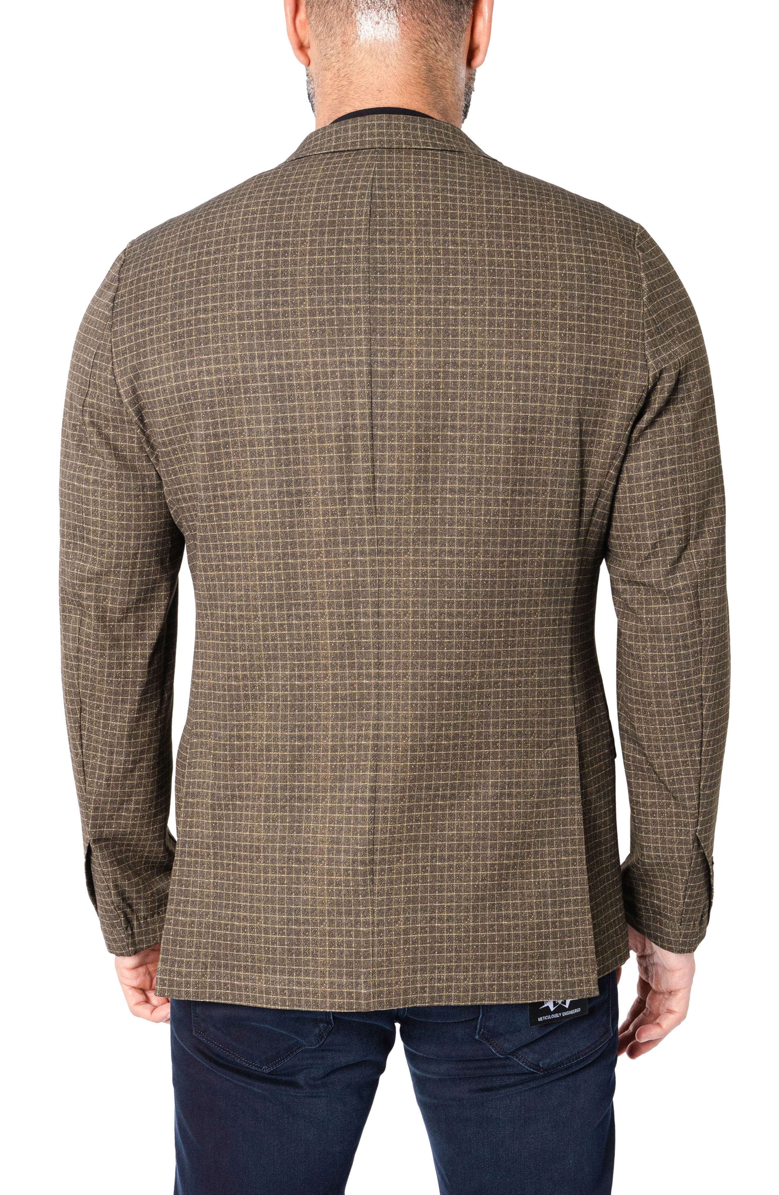 Descartes Unconstructed Check Vortex Brown Blazer - image 2
