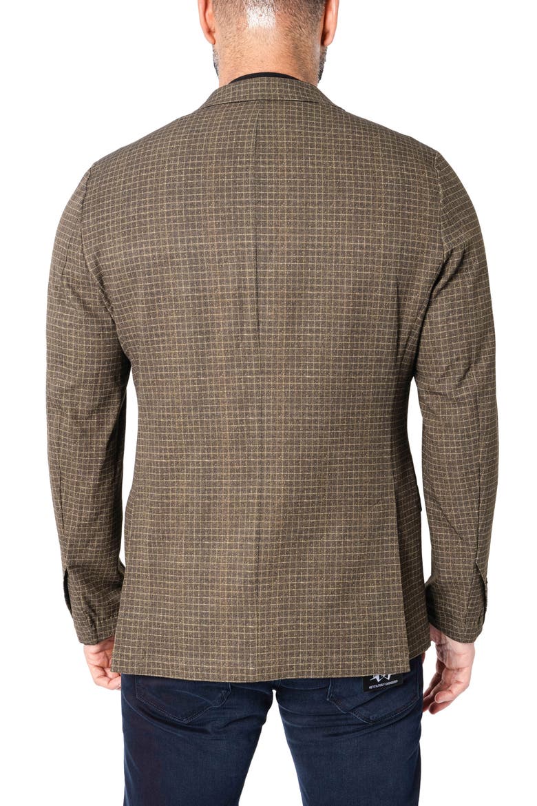 Descartes Unconstructed Check Vortex Brown Blazer, Alternate, color, BROWN