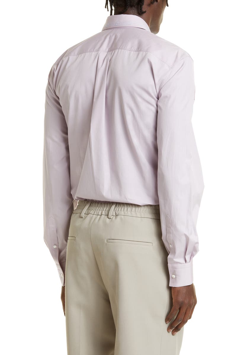 Fendi Men's Logo Embroidered Cotton Poplin Button-Up Shirt, Alternate, color, 