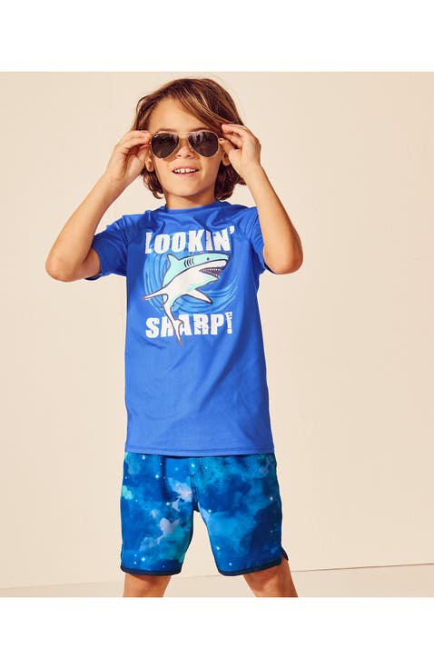 Boys Short Sleeve UPF 50 Sun Protection Rash Guard