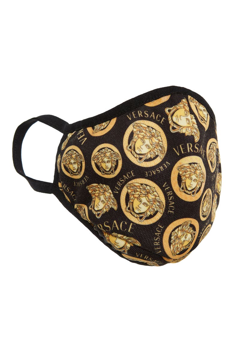 Adult Medusa Amplified Face Mask, Main, color, BLACK+GOLD
