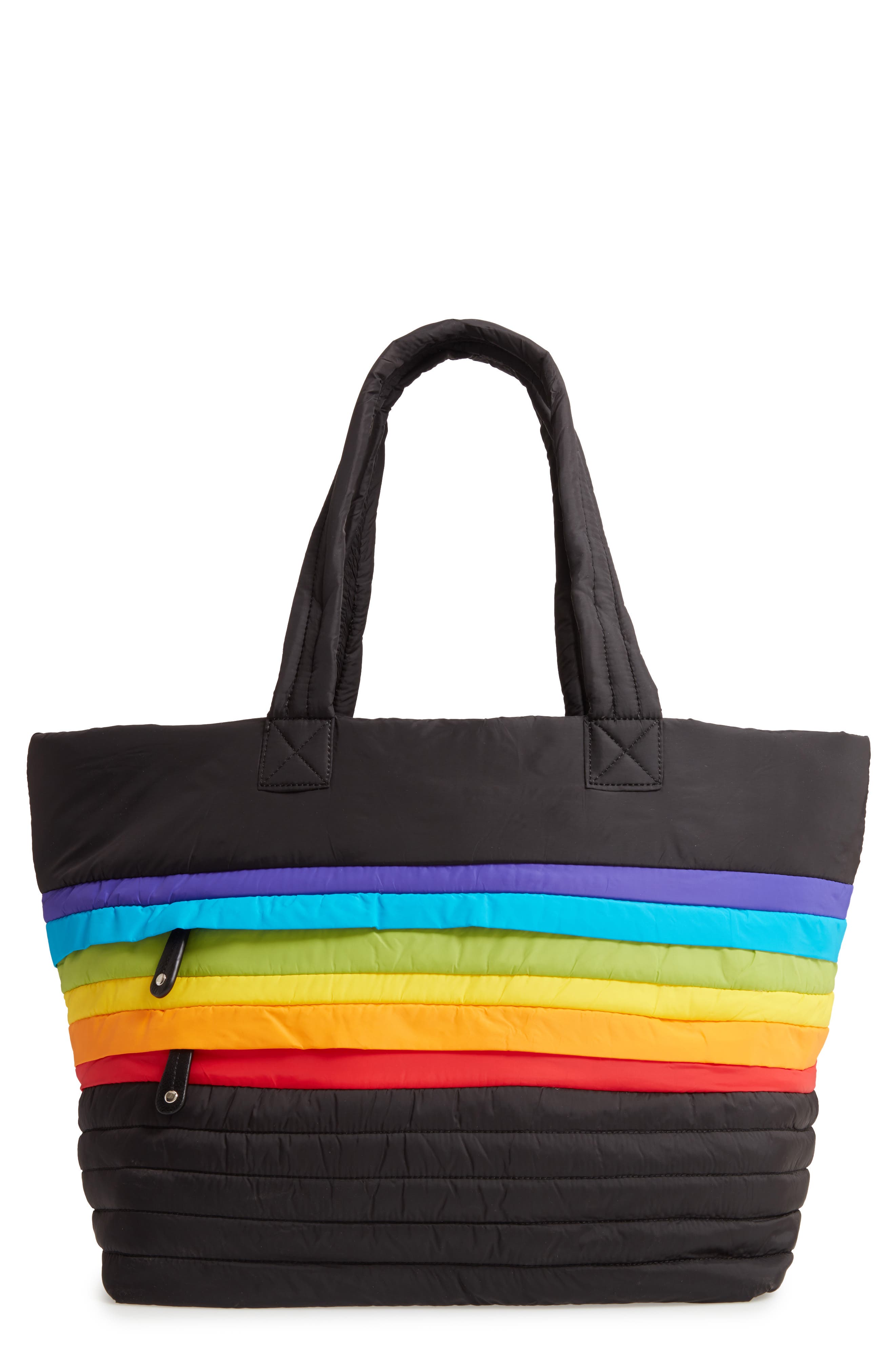 Sondra Roberts Large Puffer Rainbow Tote, Main, color, 