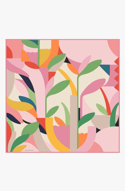 Double Sided Silk Scarf Of Spring Garden Harmony