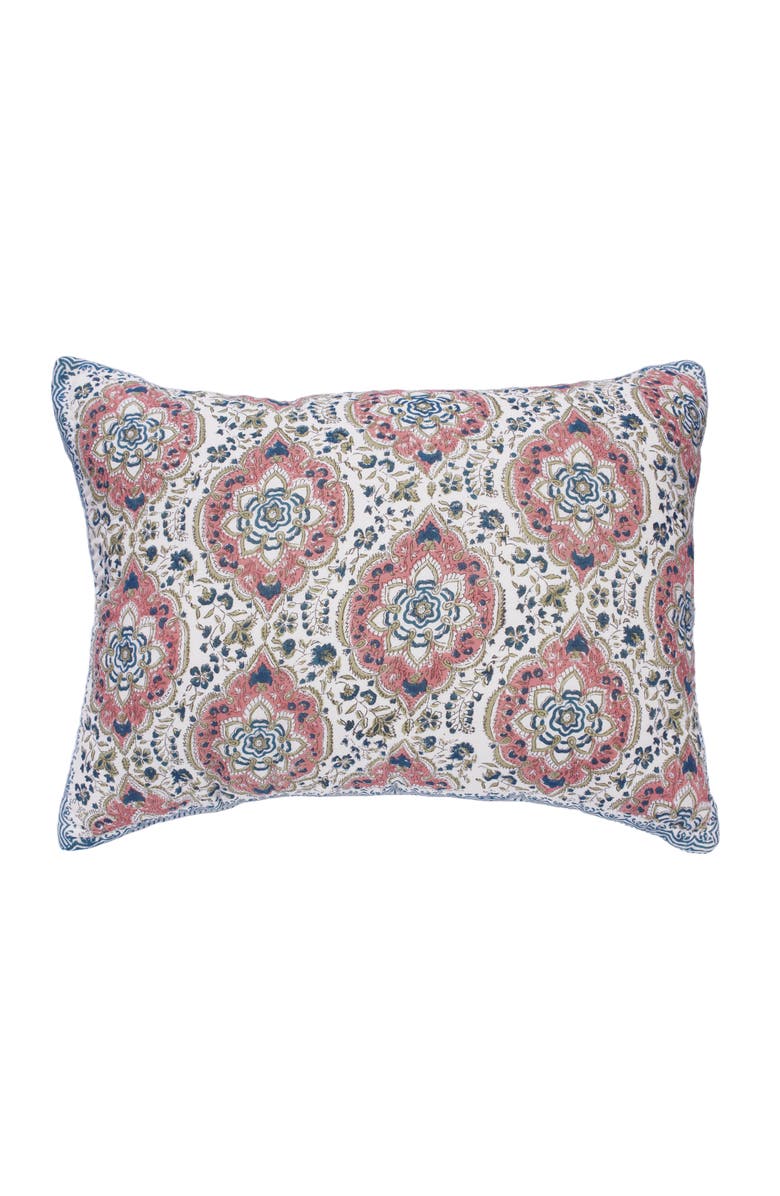 carol & frank 20" x 26" Freddie Hibiscus Cotton Standard Sham - Machine Washable, Main, color, Red