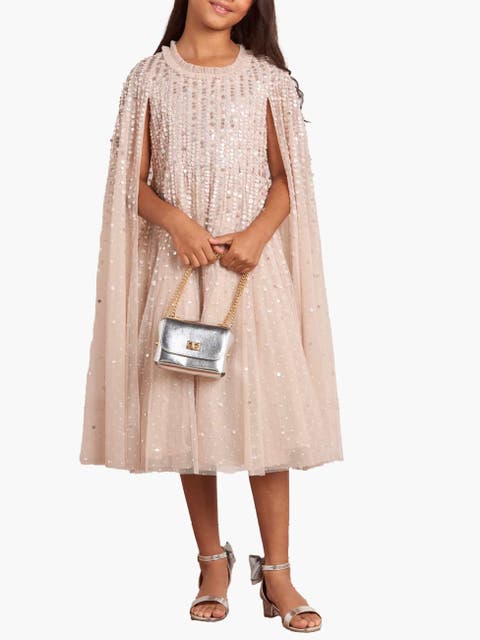 Moonlight Sequin Cape Kids Dress