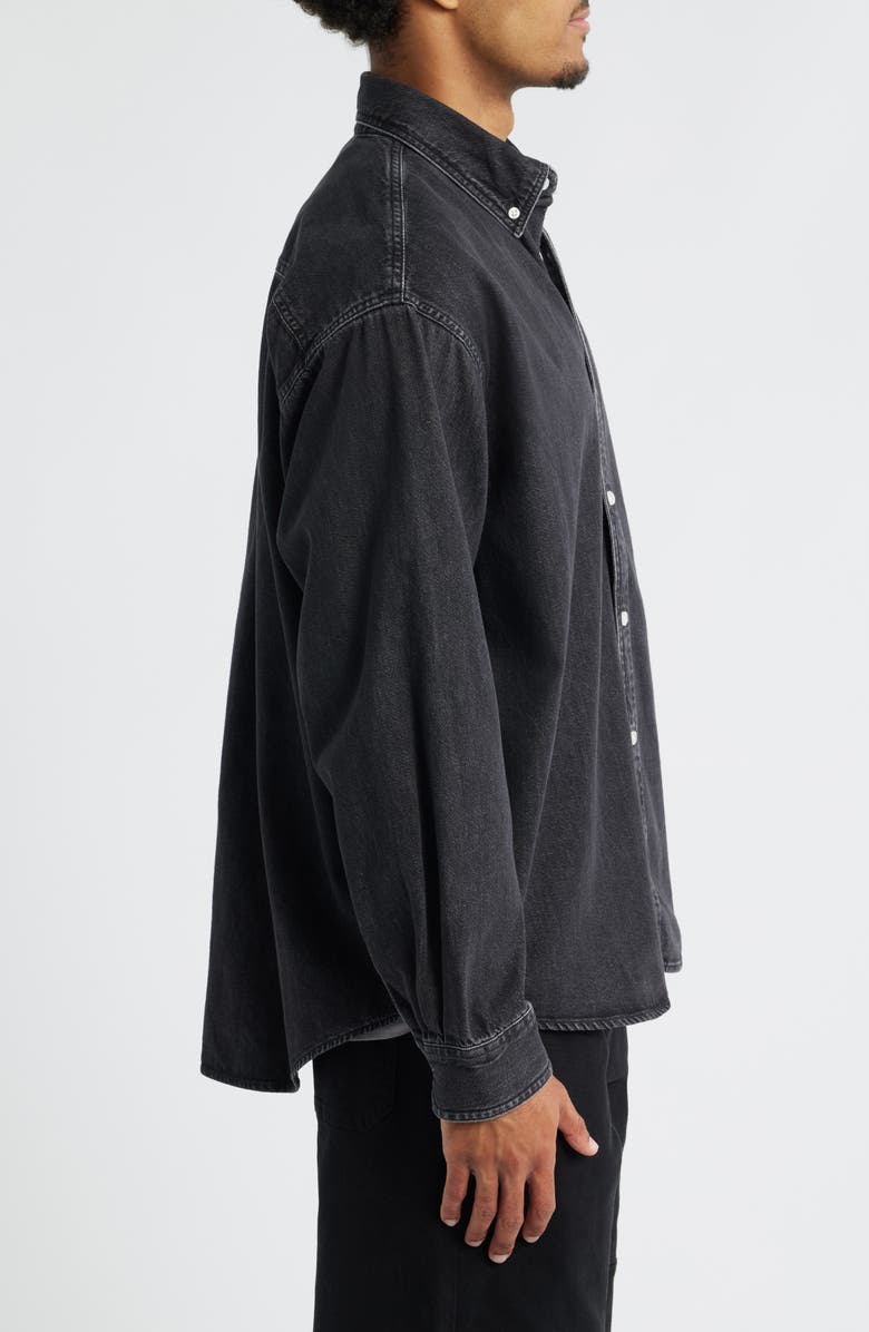 Carhartt Work In Progress Lucas Denim Button-Down Shirt, Alternate, color, Black Stone Washed