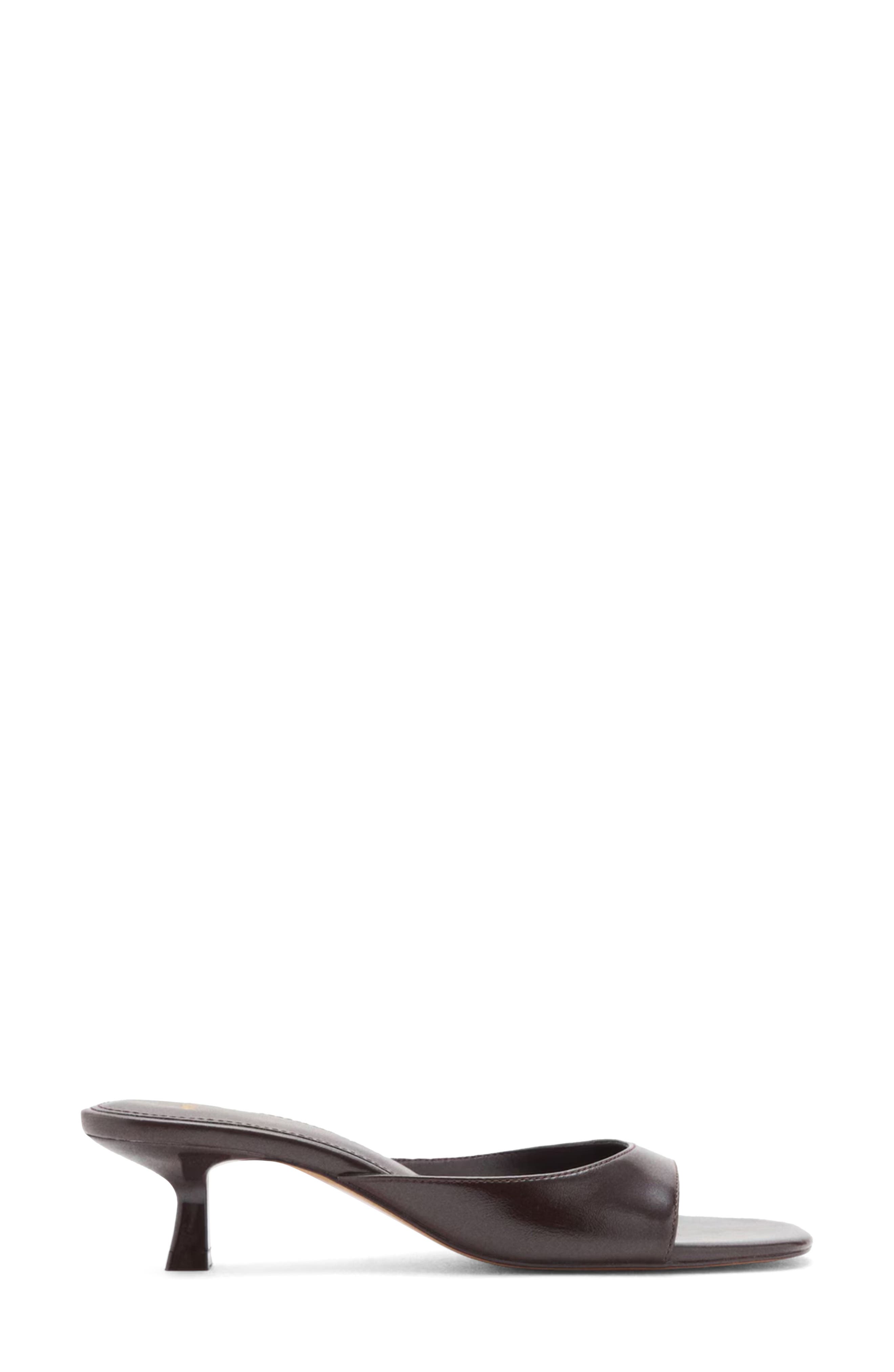 MANGO Kitten Heel Sandal, Alternate, color, Chocolate