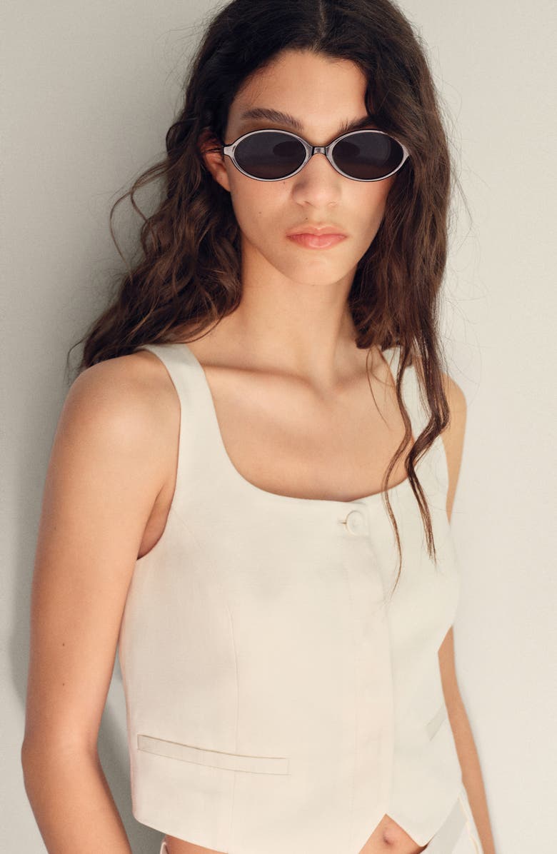 MANGO Suit Vest, Alternate, color, White