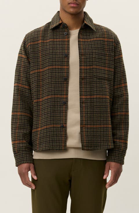 Kody Houndstooth Wool Blend Overshirt