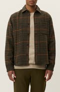 Les Deux Kody Houndstooth Wool Blend Overshirt