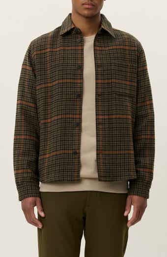 Les Deux Kody Houndstooth Wool Blend Overshirt