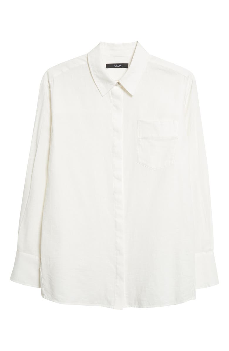 Toccin Riley Linen Blend Boyfriend Shirt, Alternate, color, 