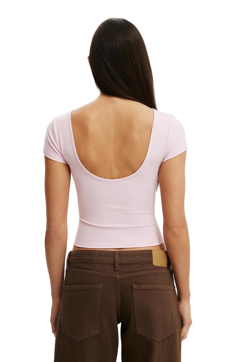Women's Hold Me Scoop Back Tee, Alternate, color, Light Pink