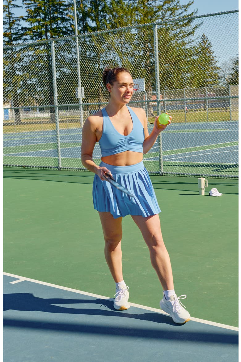Pleated Tennis Skirt with Shorts, Alternate, color, NAVY SAPPHIRE