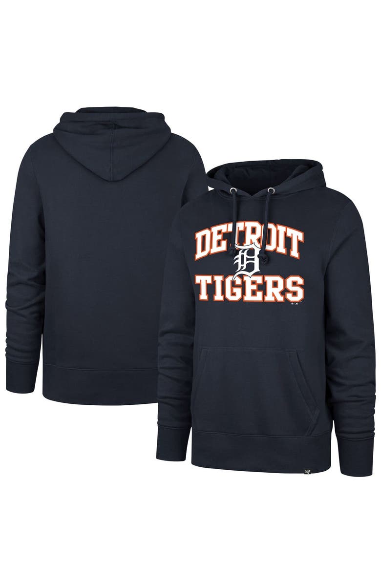 '47 Men's '47 Navy Detroit Tigers Velocity Headline Pullover Hoodie, Main, color, Navy