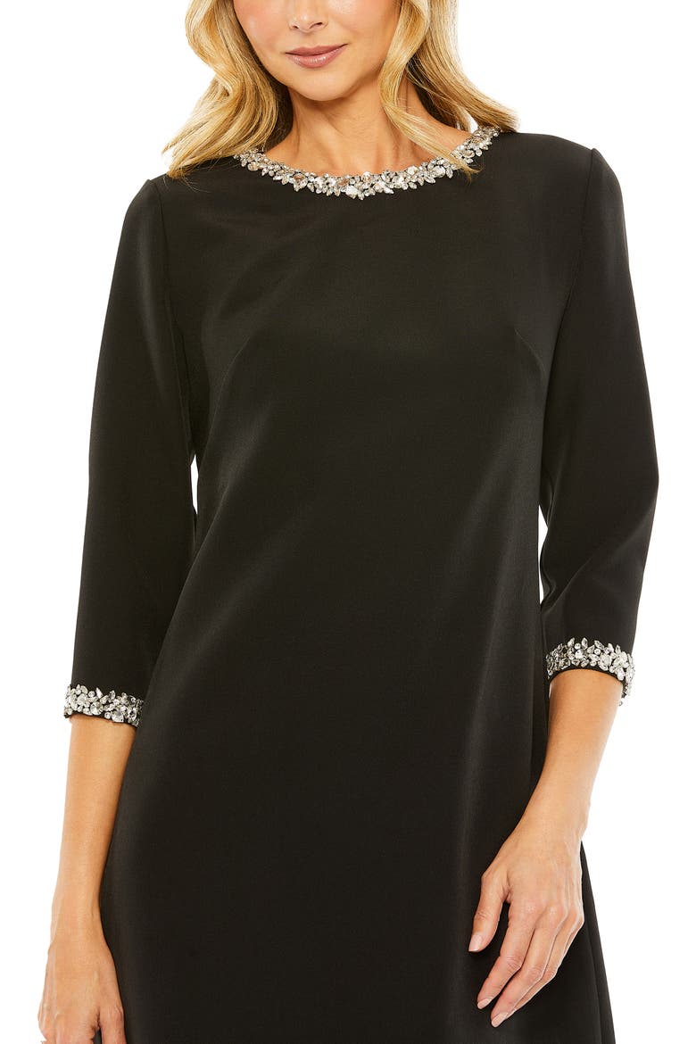 Embellished A-Line Cocktail Dress, Alternate, color, Black