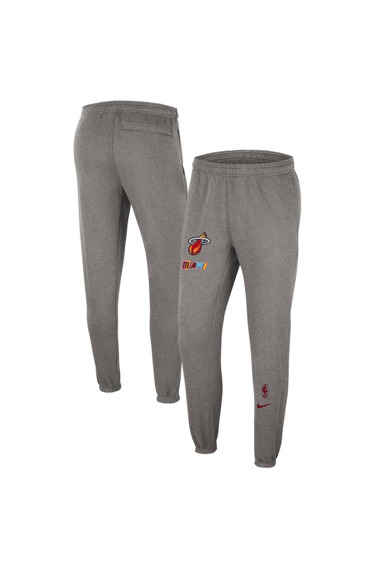Men's Nike Heather Charcoal Miami Heat 2022/23 City Edition Courtside Brushed Fleece Sweatpants, Main, color, Heather Charcoal