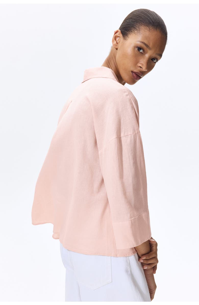 H&M Linen-blend Shirt, Alternate, color, Light Pink