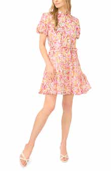 Floral Print Tie Waist Minidress