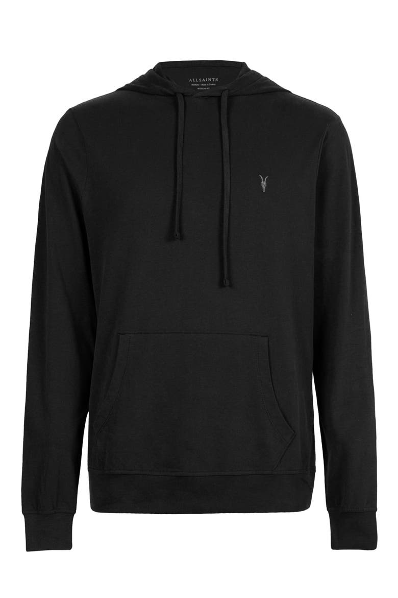 Brace Brushed Cotton Hoodie, Alternate, color, JET BLACK