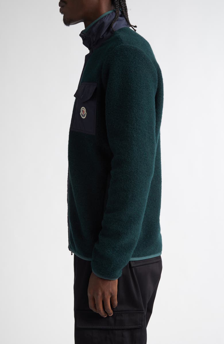 Moncler Mixed Media Wool Blend Jacket, Alternate, color,