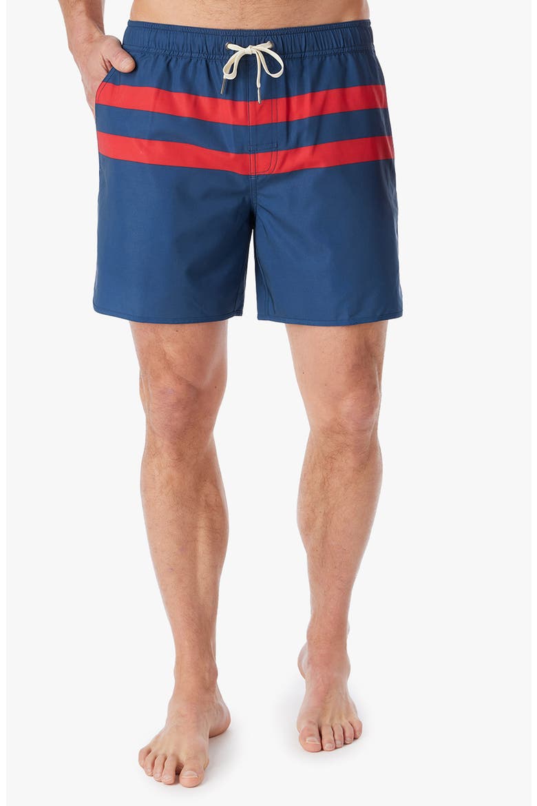 Anchor Water Repellent Swim Trunks, Alternate, color, RED STRIPE