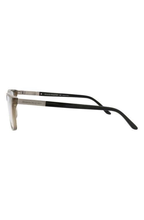 Alexander Mcqueen Mcqueen 56mm Rectangular Optical Glasses In Green