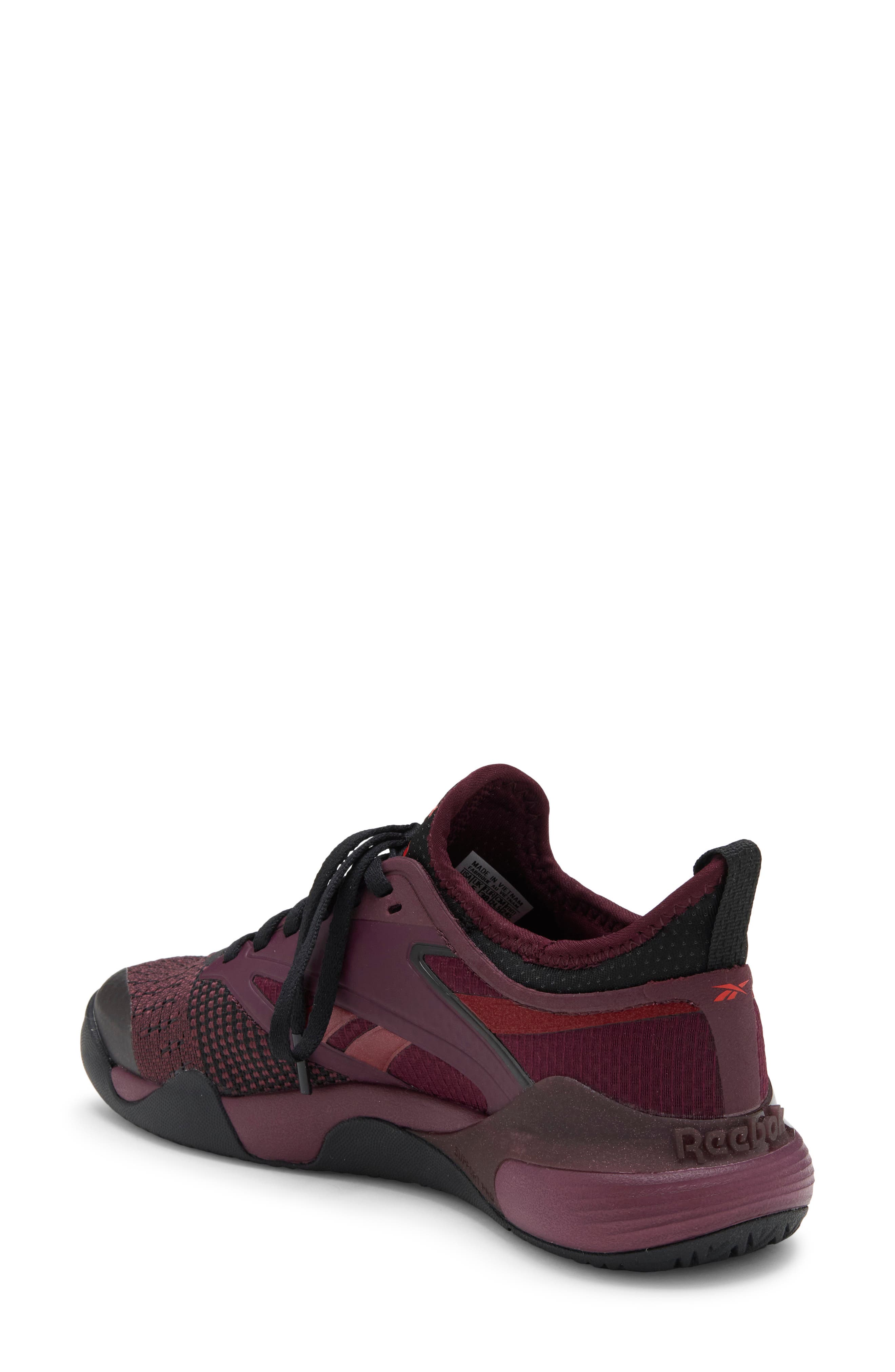 Nano Court Training Shoe, Alternate, color, BLACK CHERRY/BLACK/RETRO RED