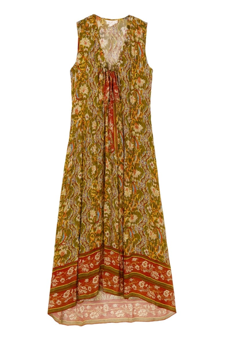 Rebecca Taylor Isha Printed Dress, Alternate, color, Pesto Combo