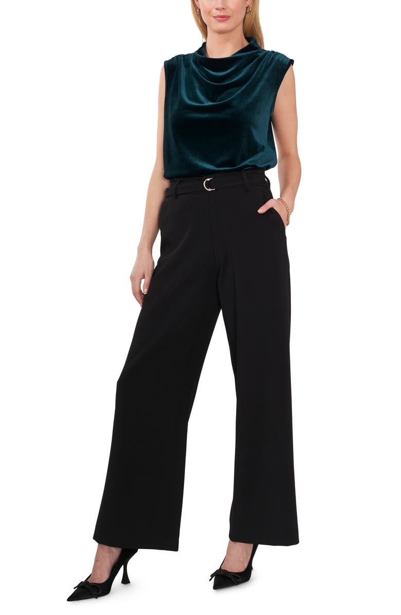 Vince Camuto Belted Wide Leg Pants, Alternate, color, Rich Black