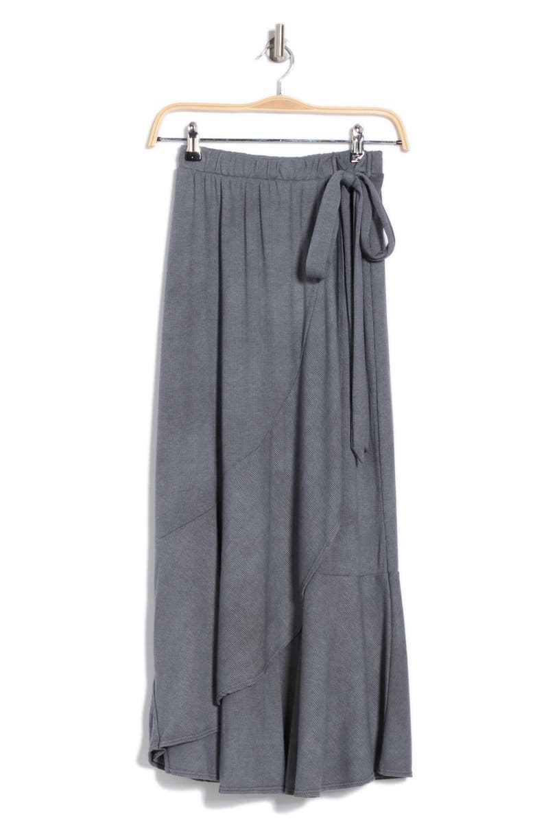 GO COUTURE Wrap Midi Skirt, Alternate, color, Charcoal