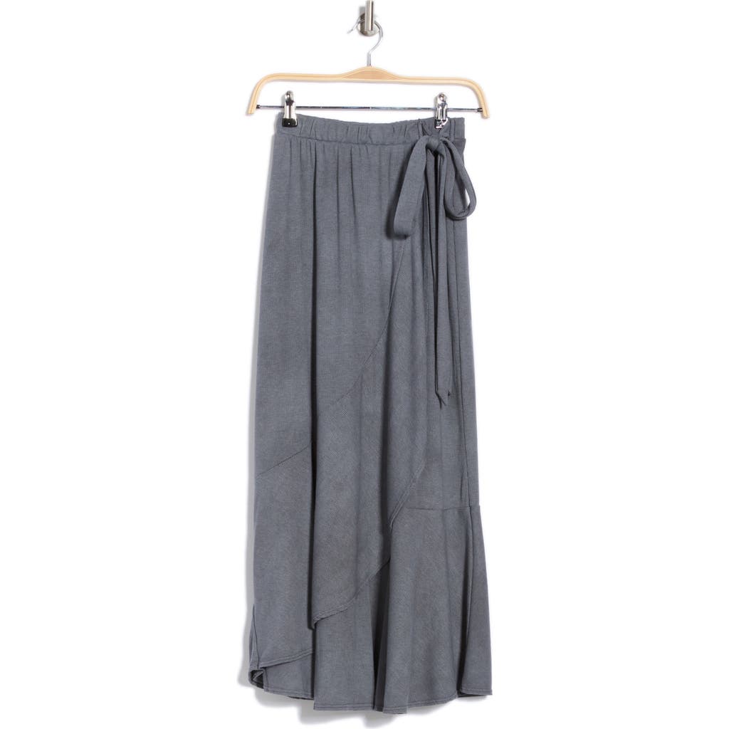 Go Couture Wrap Midi Skirt In Charcoal