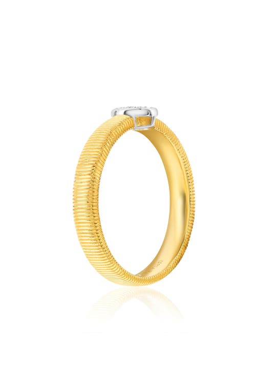 Suzy Levian Golden Helix Oval Coil Ring In Gold