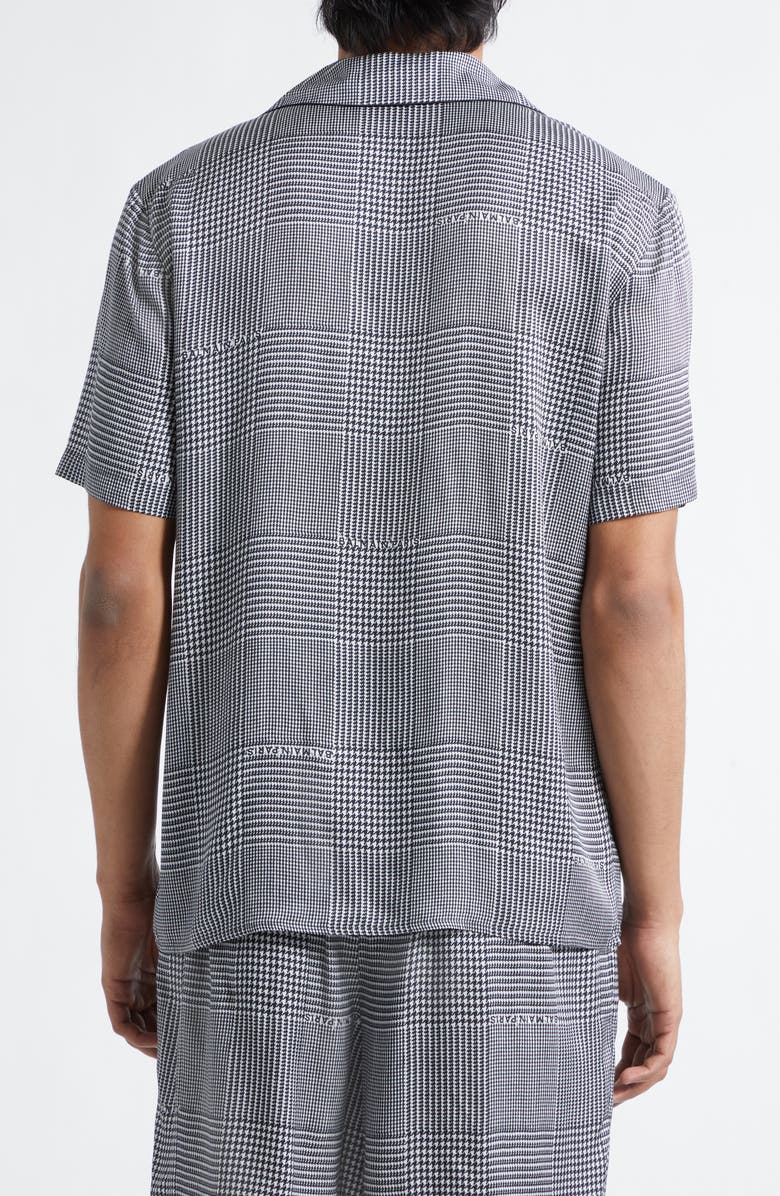 Balmain Prince of Wales Logo Button-Up Shirt, Alternate, color, Eab Blk/ White