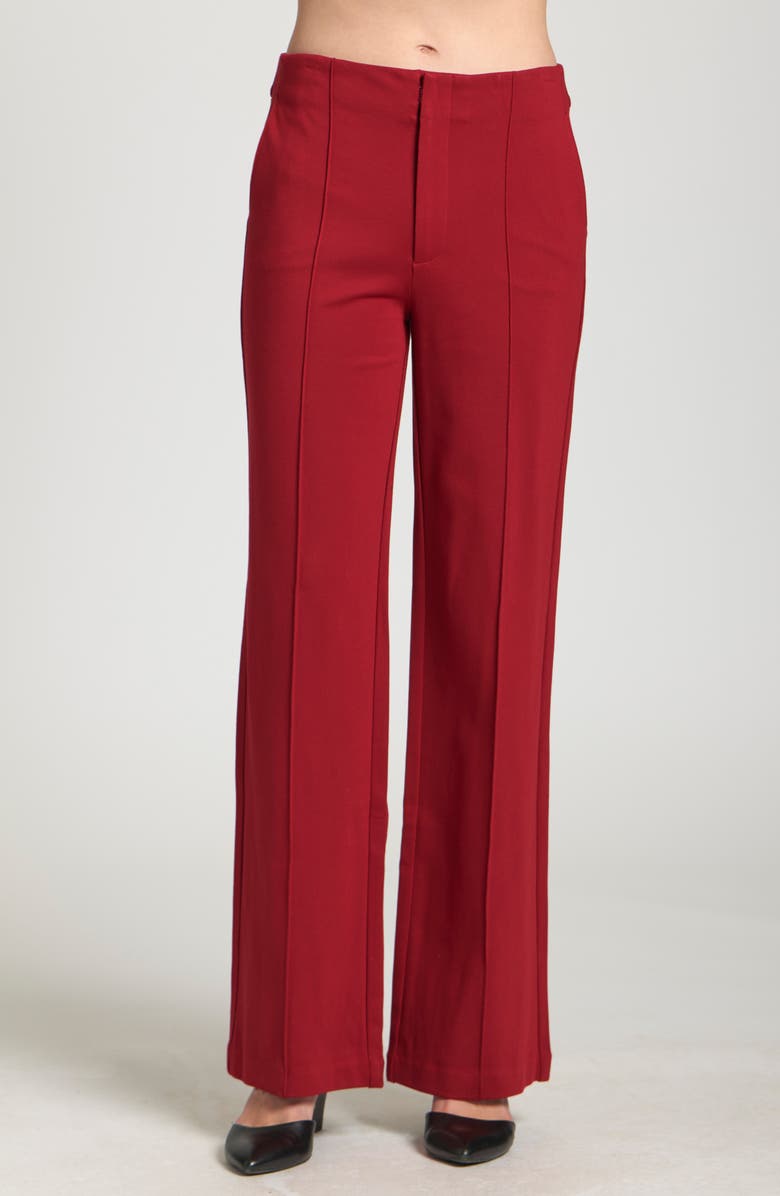 APNY Pintuck Pleat Pants, Main, color, Cherry