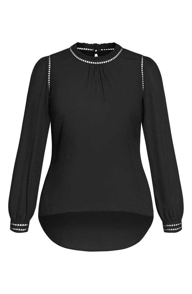 City Chic Kiss Me Quick Long Sleeve Blouse, Alternate, color,