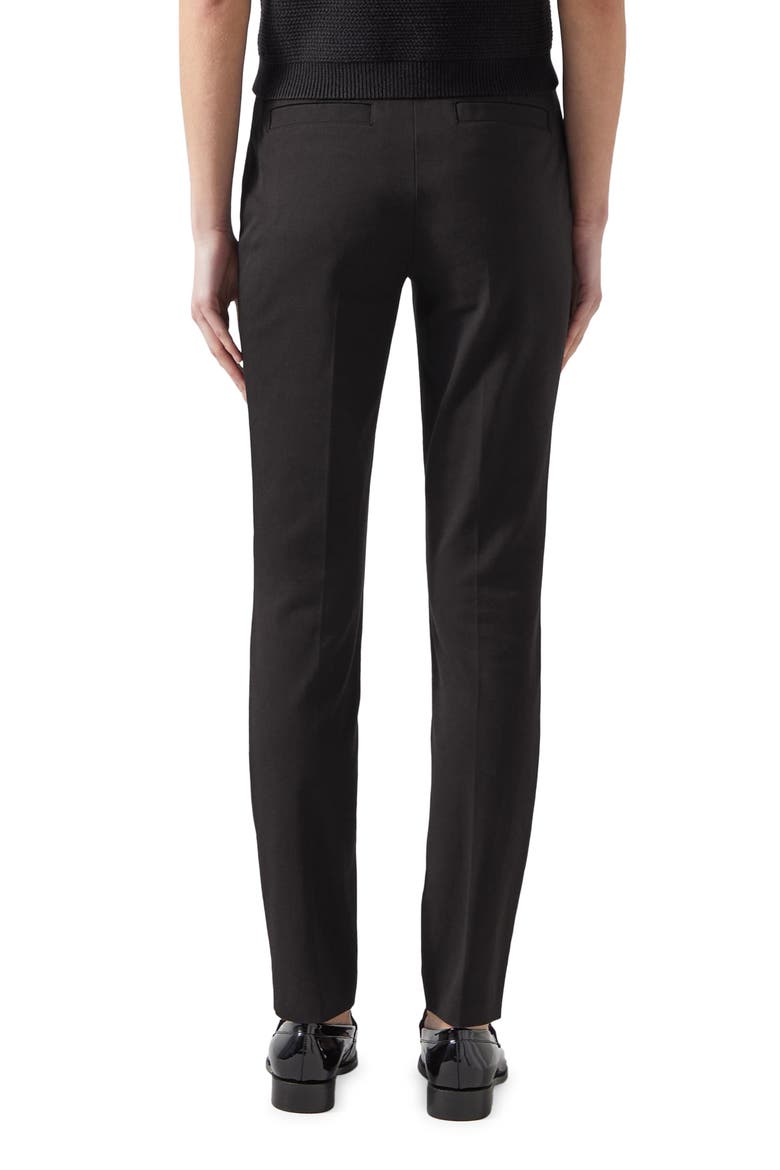 Esen Cotton Blend Stretch Twill Pants, Alternate, color, BLACK