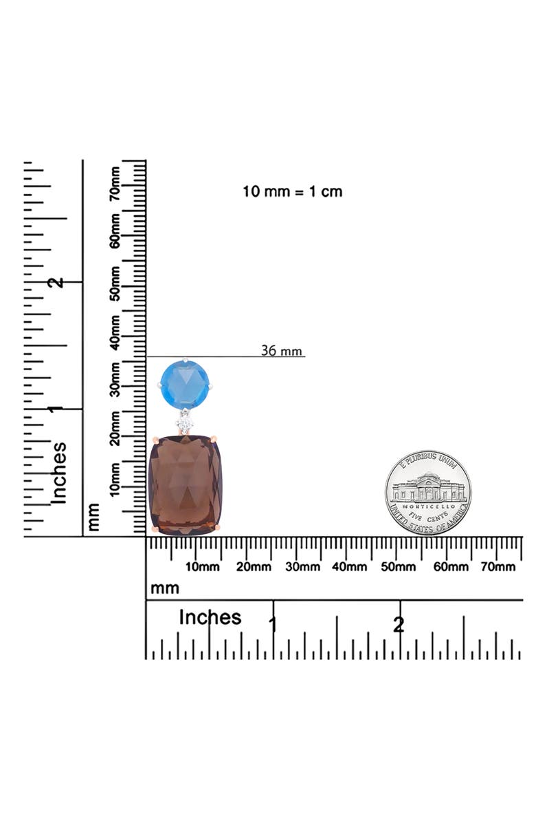 Haus of Brilliance 18K Gold Diamond Accent Topaz Quartz Dangle Pendant Necklace, Alternate, color, White