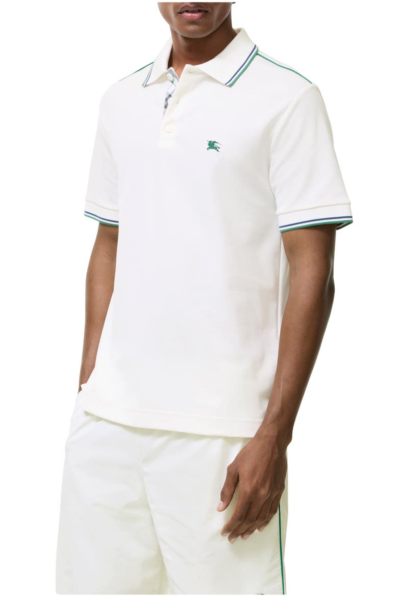 Cotton Blend Tennis Polo Shirt, Main, color, Chalk white