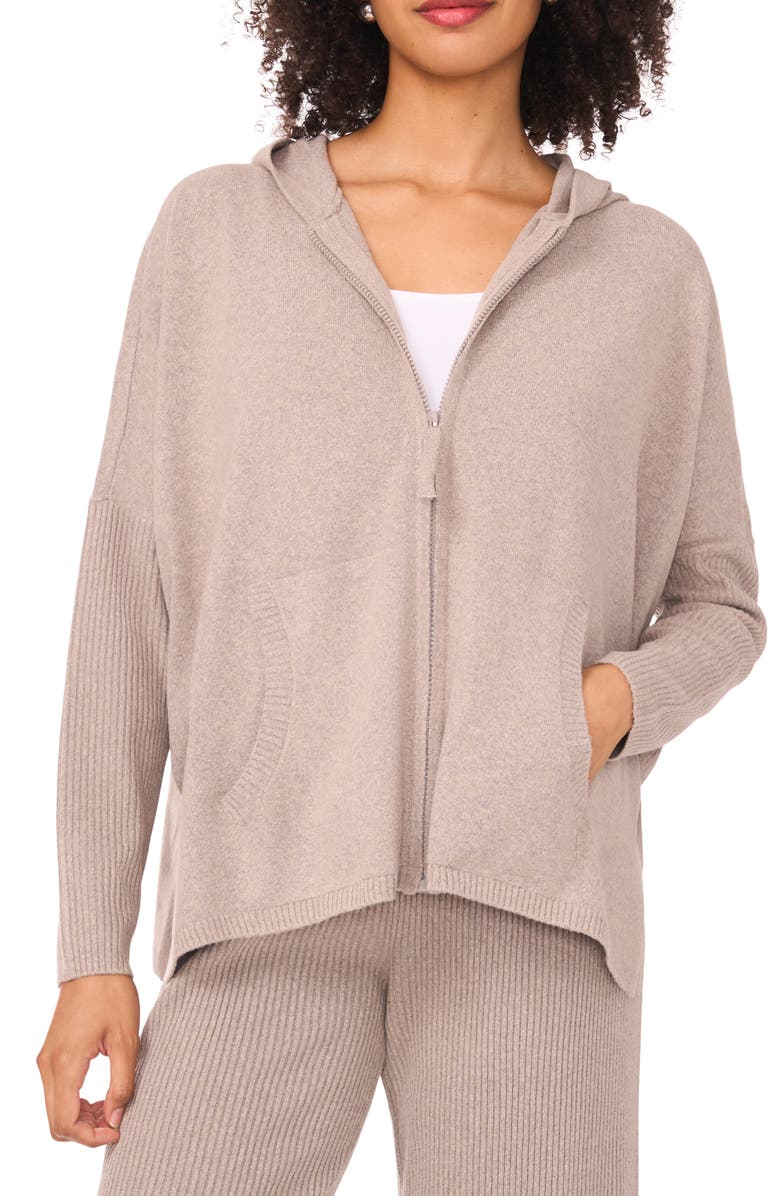 Halogen<sup>®</sup> Rib Knit Hoodie, Main, color, Hemp