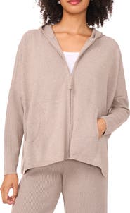 Halogen® Rib Knit Hoodie