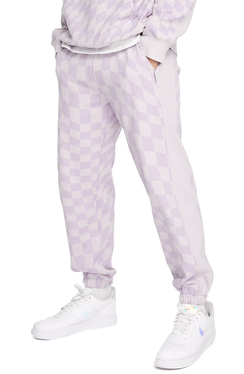 Topman Oversized Checkerboard Joggers, Main, color,