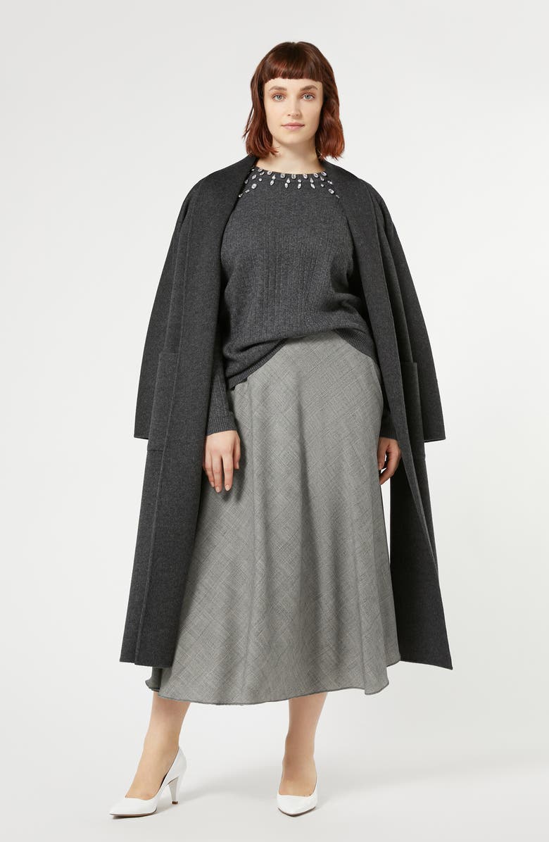 Marina Rinaldi Bondeno Tie Belt Double Face Virgin Wool Coat, Alternate, color, 