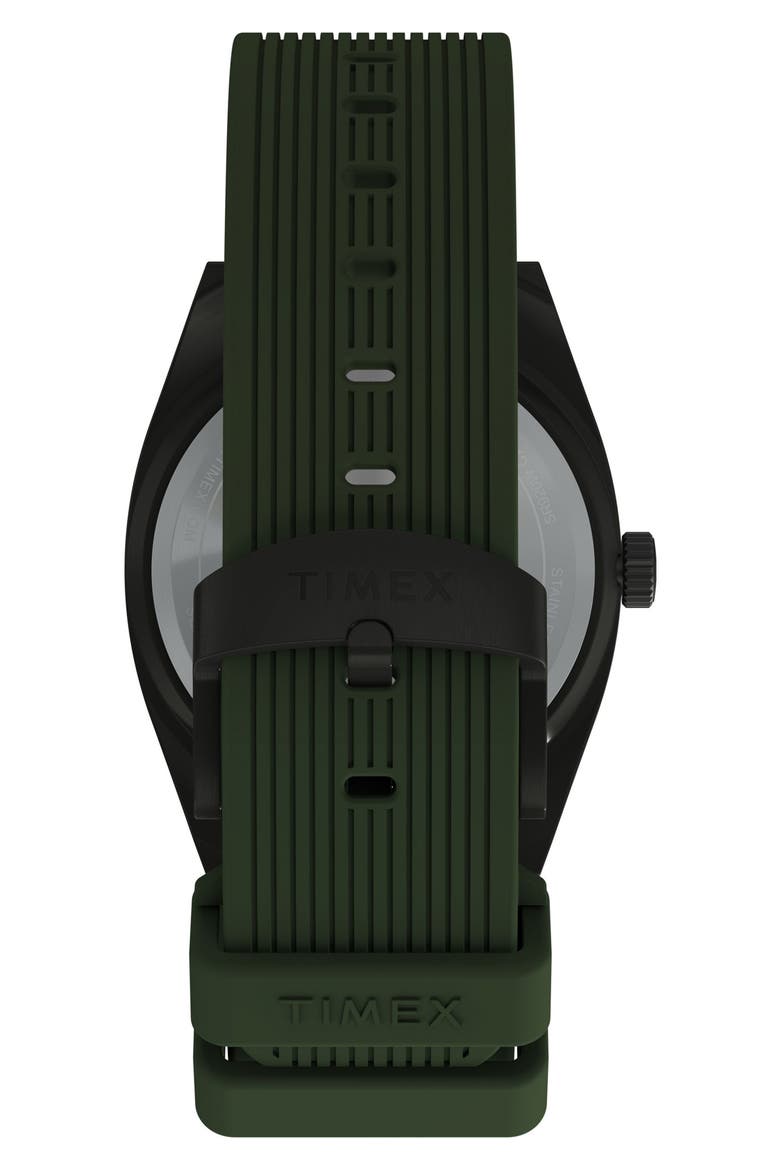Peanuts® x Timex Expedition Snoopy Road Trip 39mm Silicone Strap Watch, Alternate, color, GREEN/ GUNMETAL