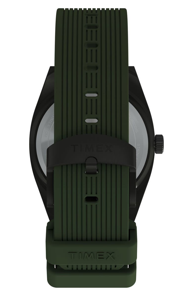 Timex<sup>®</sup> Peanuts<sup>®</sup> x Timex Expedition Snoopy Road Trip 39mm Silicone Strap Watch, Alternate, color, Green/ Gunmetal