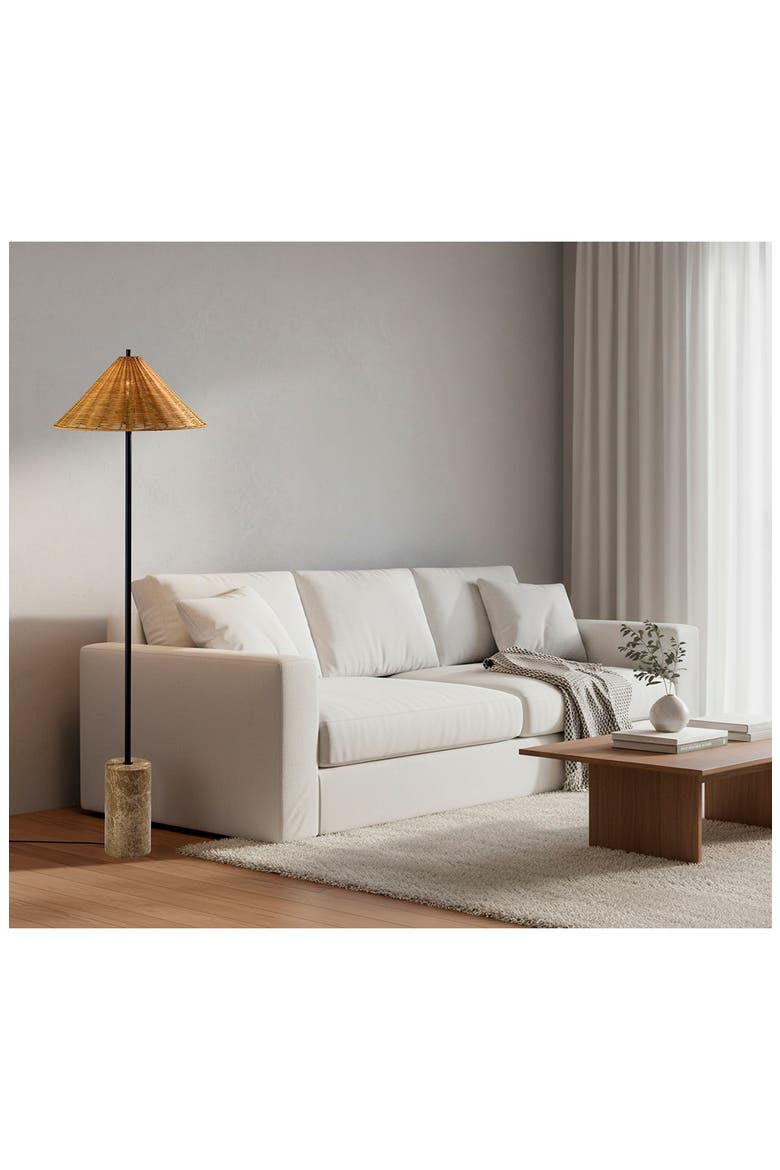 Rayne Floor Lamp, Alternate, color, BROWN