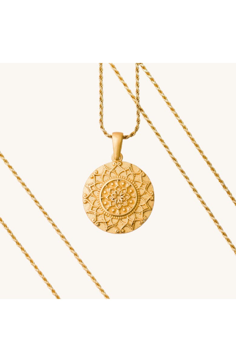 Mantra I Am Enough mandala necklace, Main, color, Original - Gold