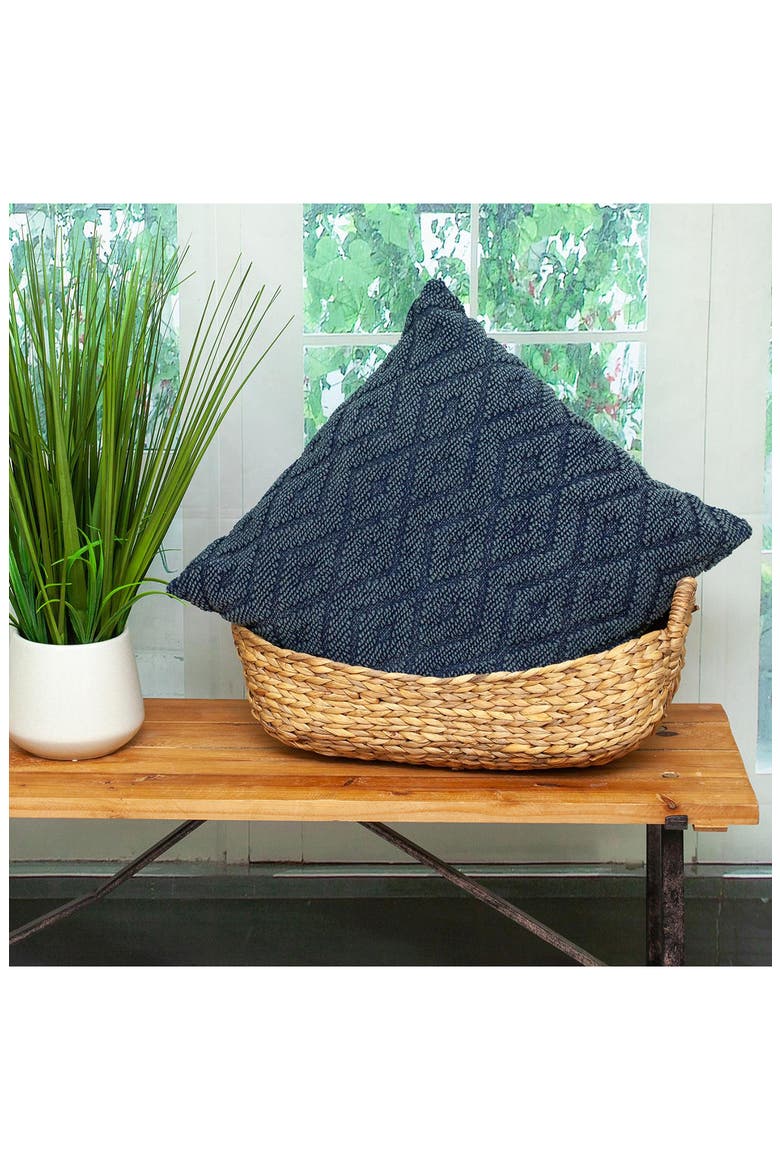 Sorrel Hand-Woven Accent Pillow, Alternate, color, NAVY